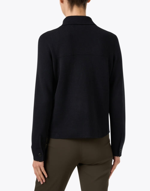 Stylish Black Knit Utility Zip-up Cardigan for Casual Wear