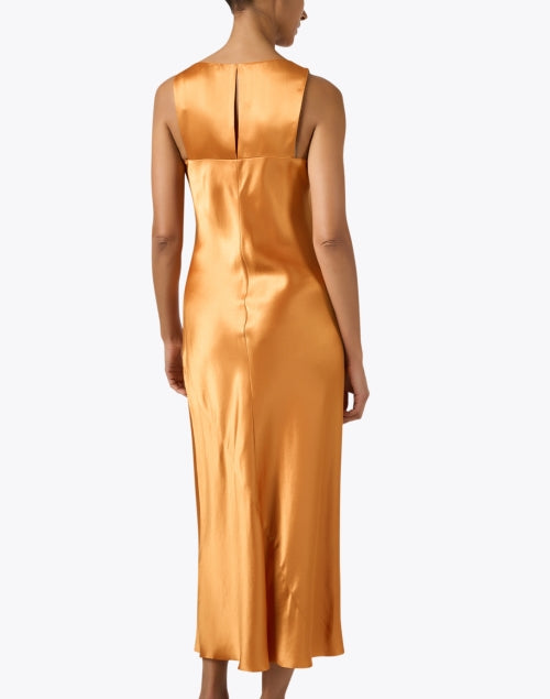 Stylish Marigold Orange Satin Women's Dress for the New Season