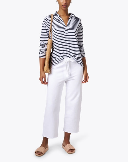 Stylish Catherine White Wide-Leg Pull-On Sweatpants