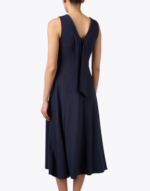 Navy Blue Sahara Jersey Women's Dress for Elegant Occasions