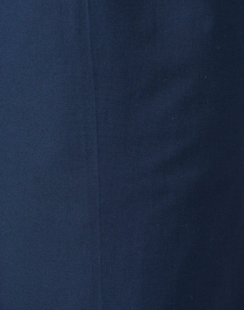 Navy Blue Wide-Leg Ankle-Length Women's Casual Cotton Blend Joya Trousers