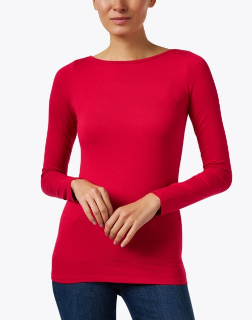 Soft-Touch Pink Boatneck Luxury Top for a Sophisticated Look