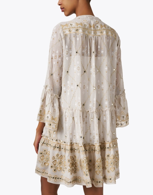 Juliet Dunn's Beige Mosaic Patterned Women's Summer Dress