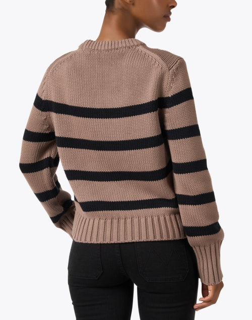 Stylish Brown and Black Striped Pure Cotton Sweater