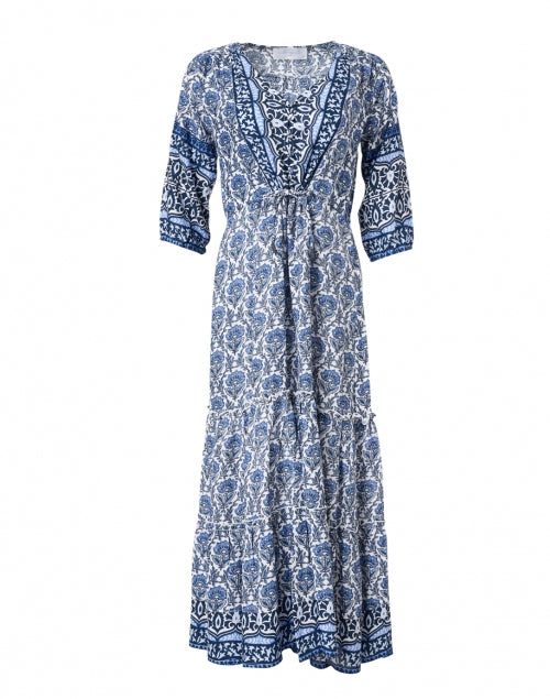 Stylish Navy-Printed Carrie Midi Dress by Walker & Wade
