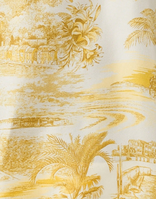 Luxurious Eresia Gold Toile Pattern Sleeveless Blouse