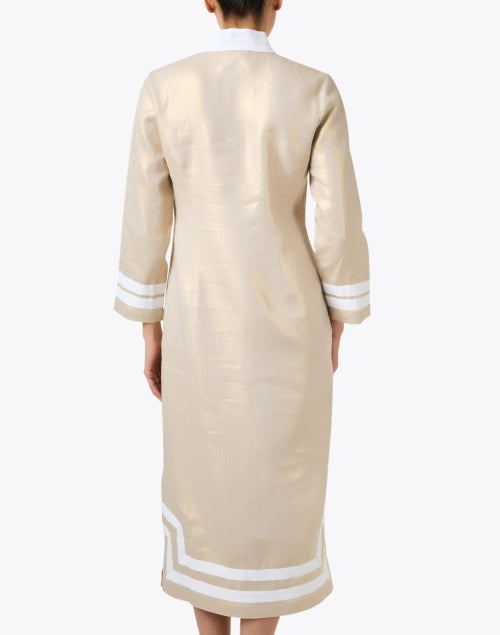 Stylish Gold-Colored Linen Tunic Dress for Women's Fashion
