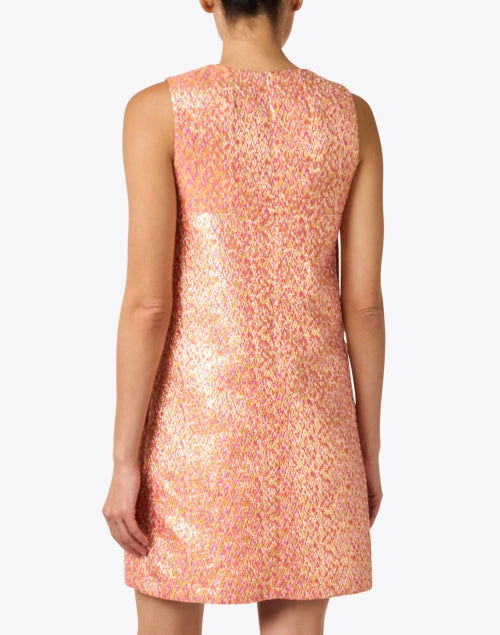 Stylish Orange Jacquard Women's Shift Dress for Special Occasions