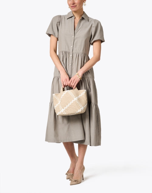 Effortless Cotton Havana Taupe Midi Dress for Various Occasions