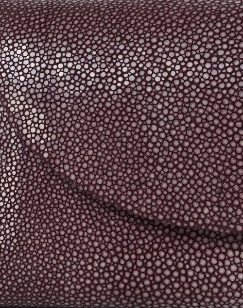Baby-Sized Grande Merlot-Colored Stingray Leather Clutch Bag