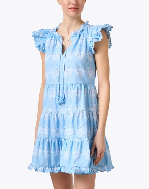 Stylish Blue Medallion Print Cotton Mini Dress by Sail to Sable