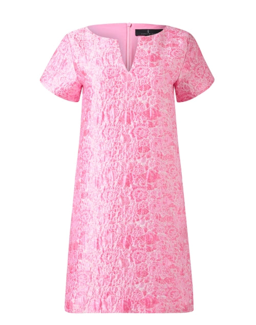 Abbey Glass Lulu Pink Luxurious Jacquard Mini Shift Dress