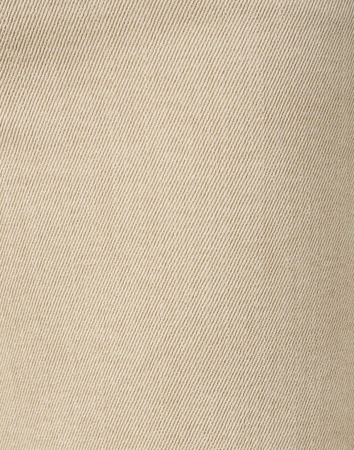 Saige Beige Wide-Leg Ankle-Cropped Denim Jeans