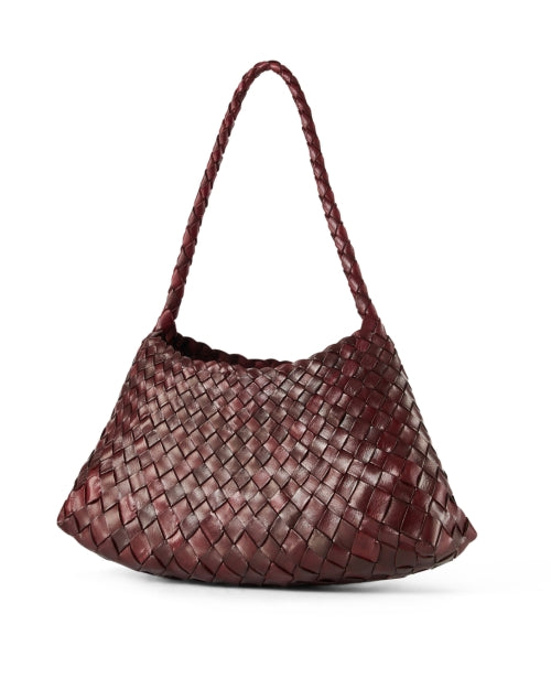 Rosanna Bordeaux Fashionable Woven Leather Shoulder Bag for Trendy Look