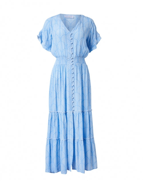 Christina Periwinkle Palm-Printed Midi Dress for Week-to-Weekend Style