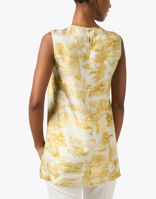 Luxurious Eresia Gold Toile Pattern Sleeveless Blouse