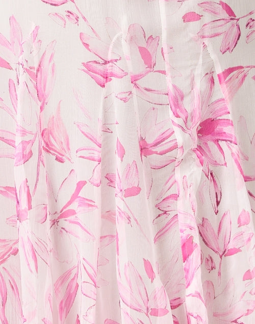 Elegant Celhia Pink Floral-Print Knee-Length Dress