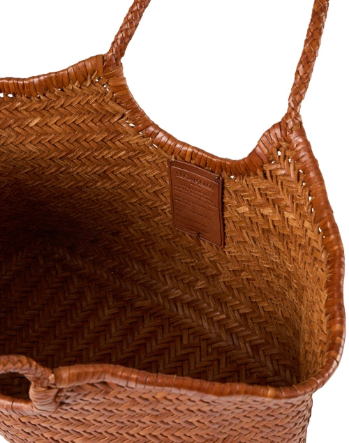 Handwoven Nantucket Style Tan Leather Shoulder Bag for Seaside and City Trips