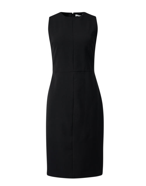 Stretch Cotton Blend Black Sheath Dress for Timeless Style