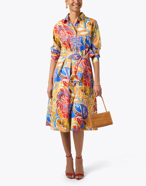 Tamron Multi Paisley Patterned Cotton Women's Shirt Dress for Stylish Occasions