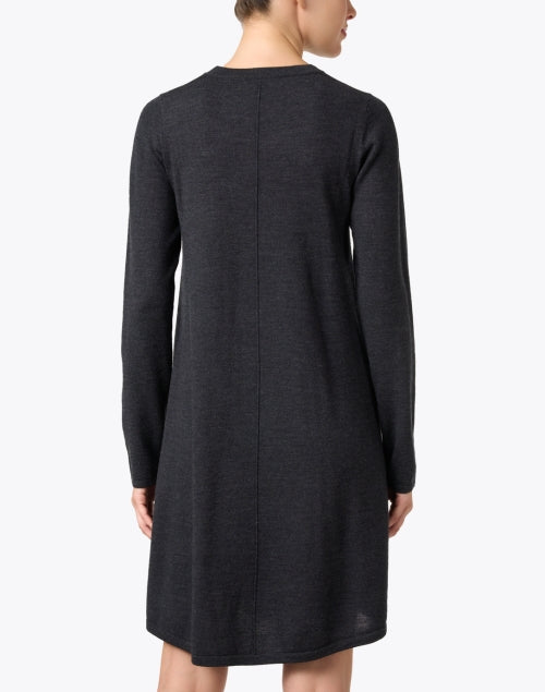 Stylish Dark Gray Merino Wool Swing Dress for Women