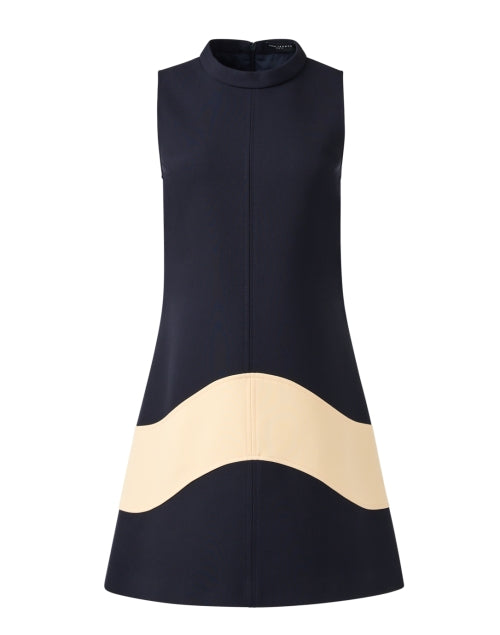 Stylish Navy and Beige Shift Regata Dress for Modern Women