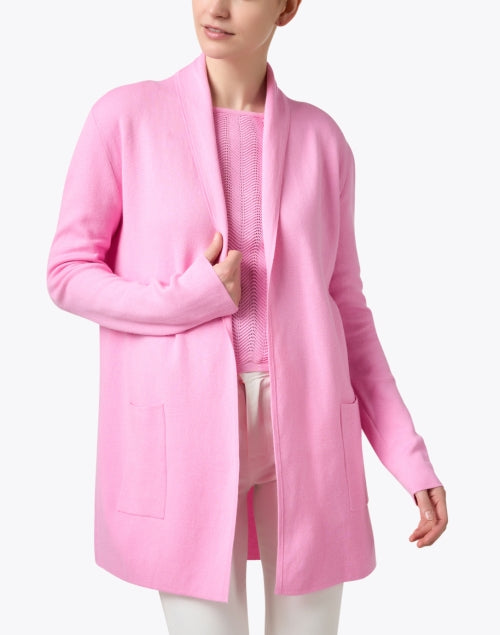 Pink Luxury Cotton-Silk Blend Travel Outerwear Coat