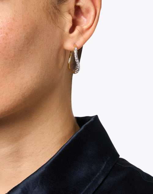 Gorgeous 14k Gold - Plated Crystal Pave Hoop Earrings by Alexis Bittar