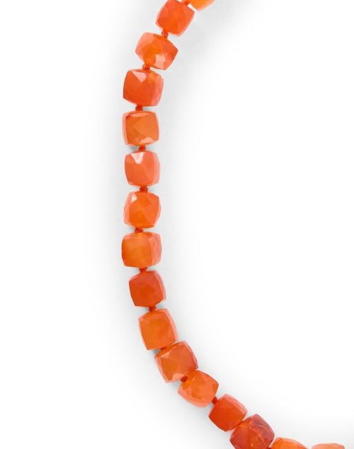 Stunning Handmade Orange Stone Beaded Necklace for Daily Wear