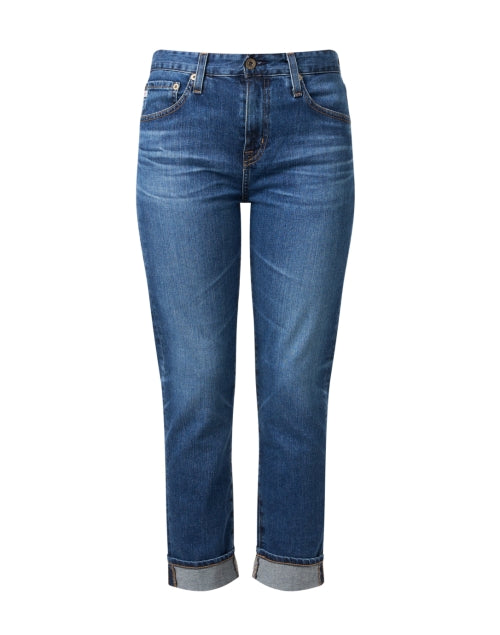 AG's Comfortable Dark-Wash Stretch Slim Boyfriend Relaxed Fit Blue Jeans