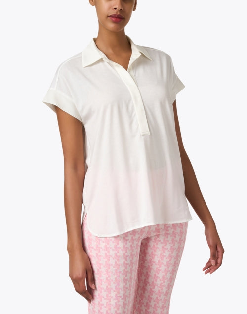 Luxurious Cream Collared Cap Sleeve Blouse for Everyday Styling