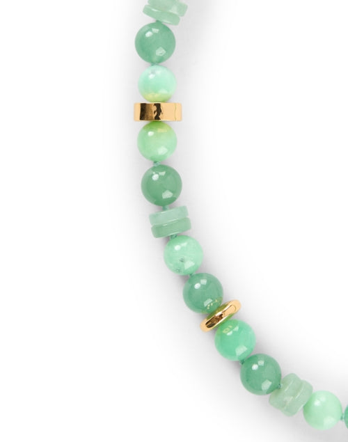 Exquisite Gold and Vibrant Green Stone Beaded Necklace for Women
