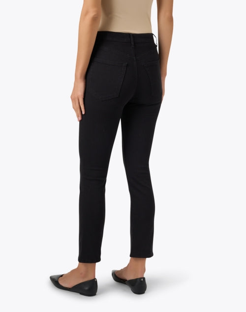 Frame's Premium Stretch High-Waisted Slim Straight-Leg Black Jeans