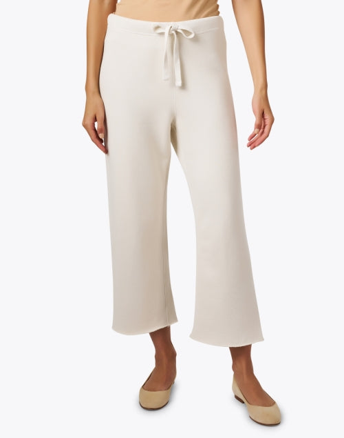 Catherine's Ivory Wide-Leg Drawstring Fashionable Sweatpants