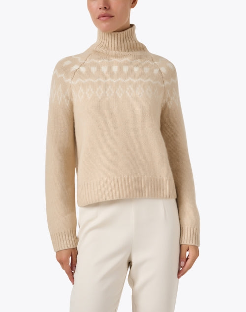 Elegant Beige Cashmere Pullover Sweater - Stelli by Kujten