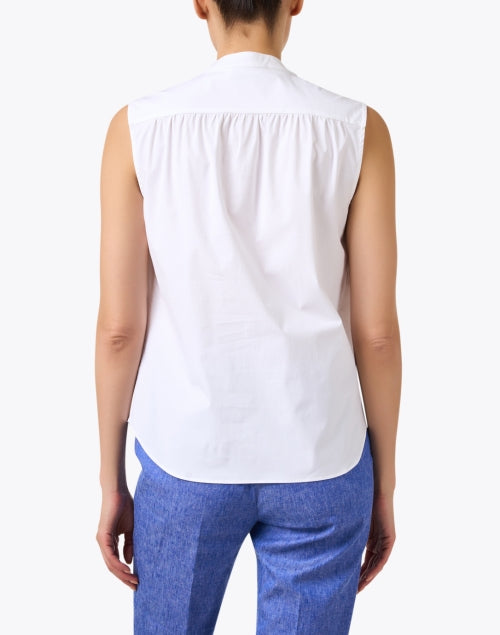 Stylish Olympia Women's White Stretch Cotton Blouse for Transitional Wear