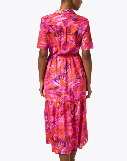 Eveline Cotton Shirt Dress with Stunning Pink Print