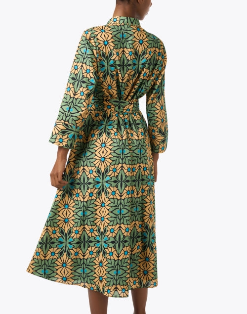 Cotton Shirt Dress with Multiple Floral Prints for Women