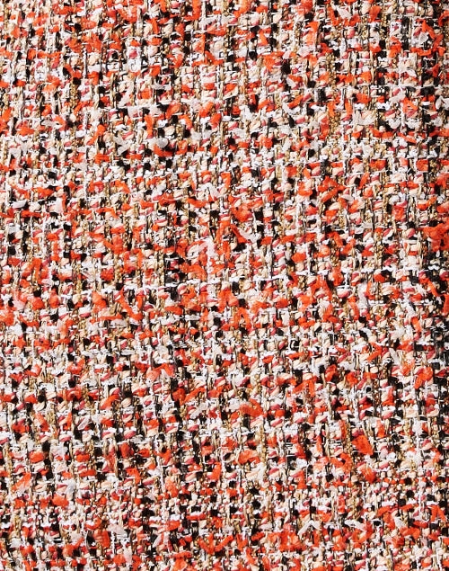 Stylish Coral Colored Multi - textured Tweed Women's Mini Dress