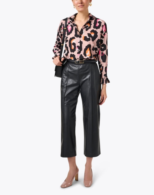 Vilagallo Women's Alba Leopard Print Button - Front Fashion Top