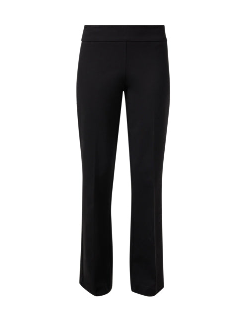 Stylish Black Ponte Material Flare Leg Women's Pants