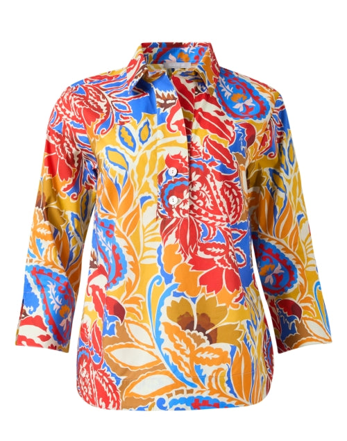 Aileen Multicolored Paisley Print Cotton Women's Fashion Top