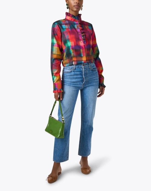 Stylish Athena Multi-Patterned Plaid Cotton Blend Shirt for Holiday