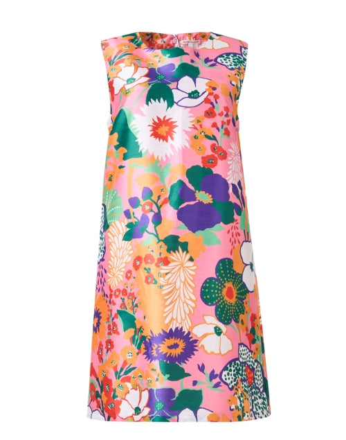 Stylish Pink Multi - floral Sleeveless Shift Dress by Frances Valentine
