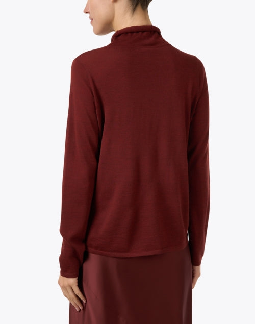 Soft Redwood Brown 100% Merino Wool Turtleneck Sweater