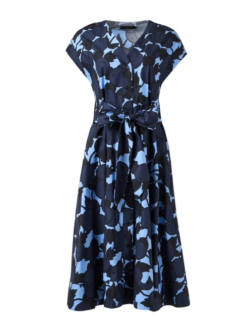 Stylish Rosia Cotton Dress with Black and Blue Print