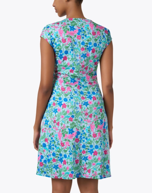 Stylish Vicino Blue Multi - floral Cotton Women's Dress for Various Occasions