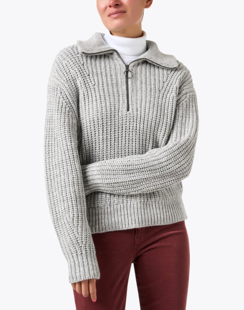 Margaret O'Leary's Maire Classic Grey Cotton Blend Knit Sweater for Fashionable Wear