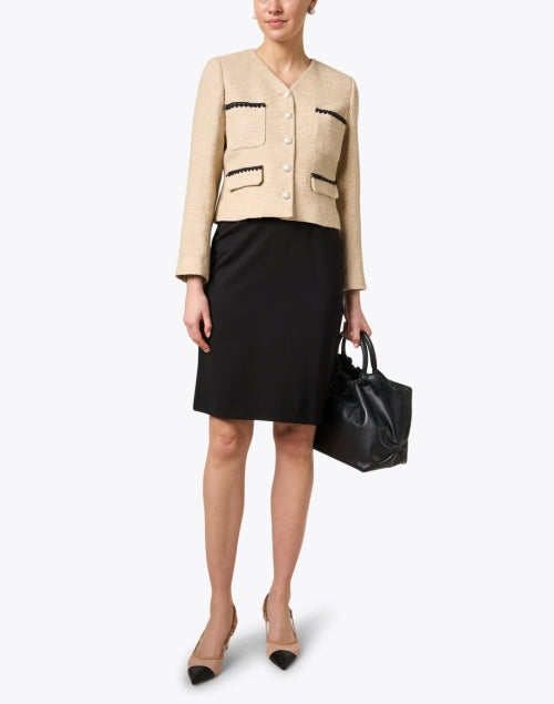 Stylish Logan Women's Black Knit Pull - On Pencil Skirt for Timeless Fashion