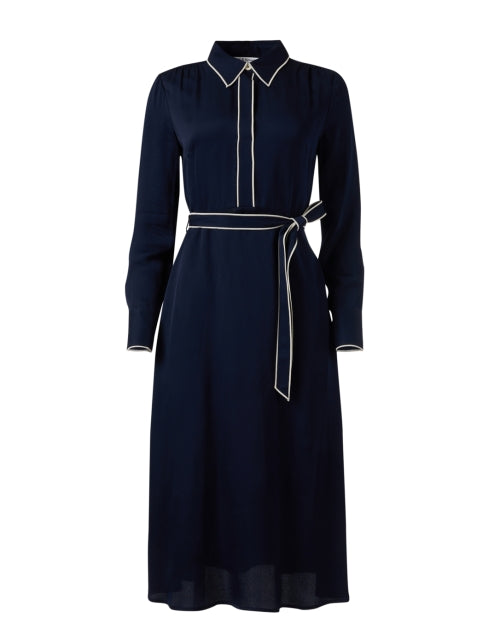 Navy Blue Elise Classic Women's Shirt Style Dress